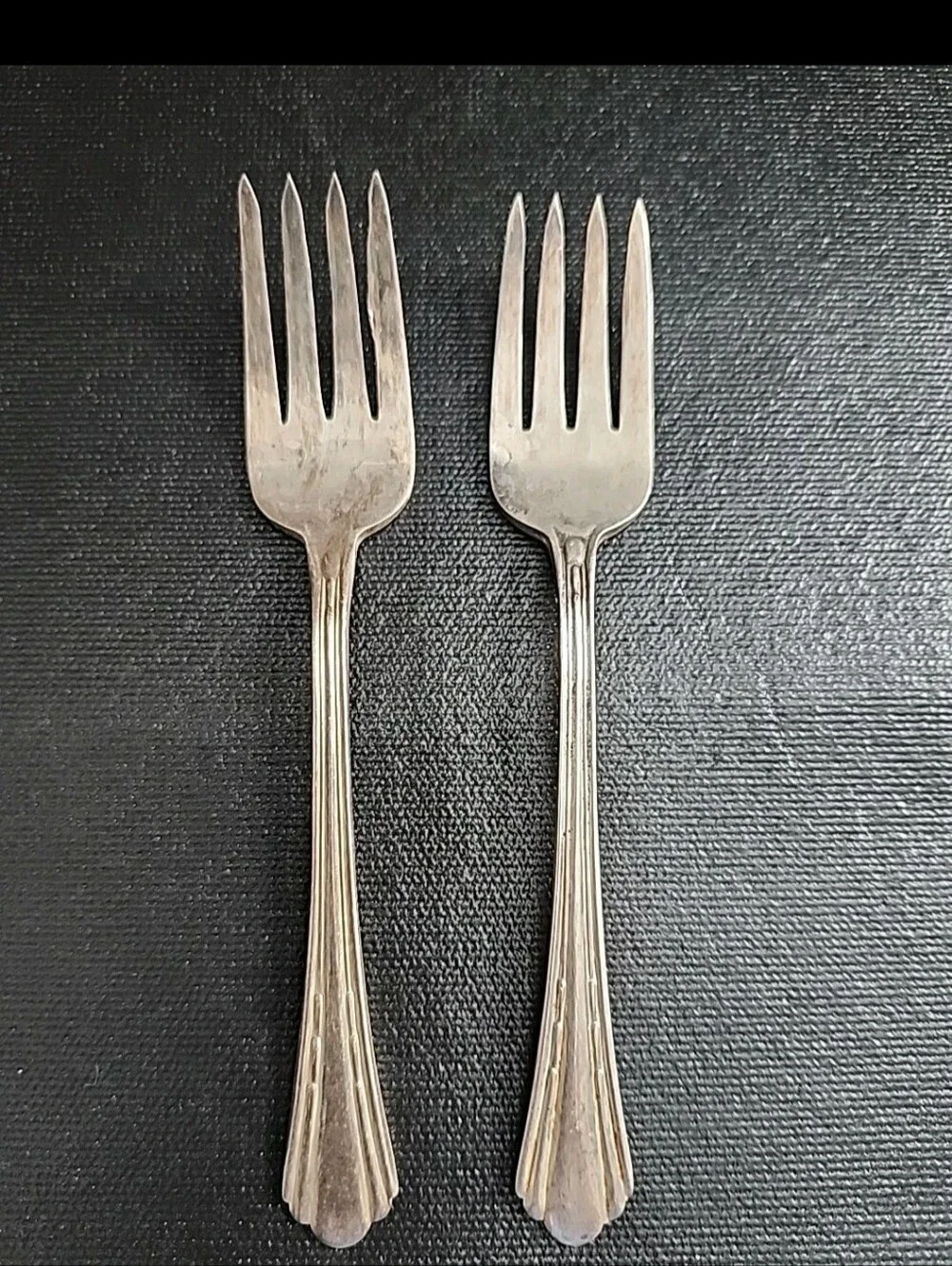 2 Vintage Collectible ANTIQUE FORKS RACEBROOK SILVER PLATE Lynbrook